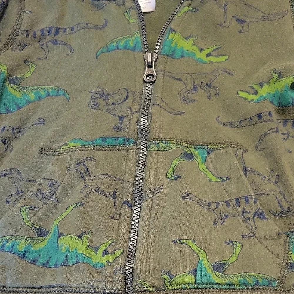 Carter's Green Dinosaur Zipup Hoodie SIZE 3T